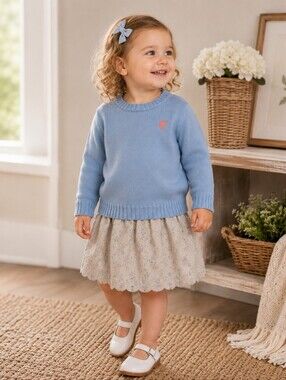 NWT The Beaufort Bonnet Company Isabelle’s Sweater 18-24M Blue
